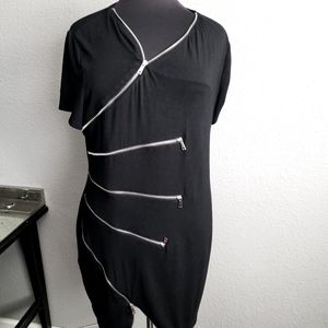 Unique Black Dress with zipper detail